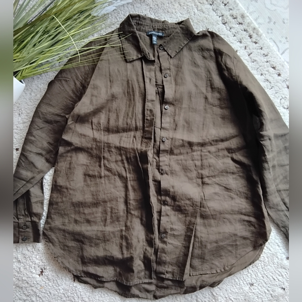 Eileen Fisher Linen Collar Shirt